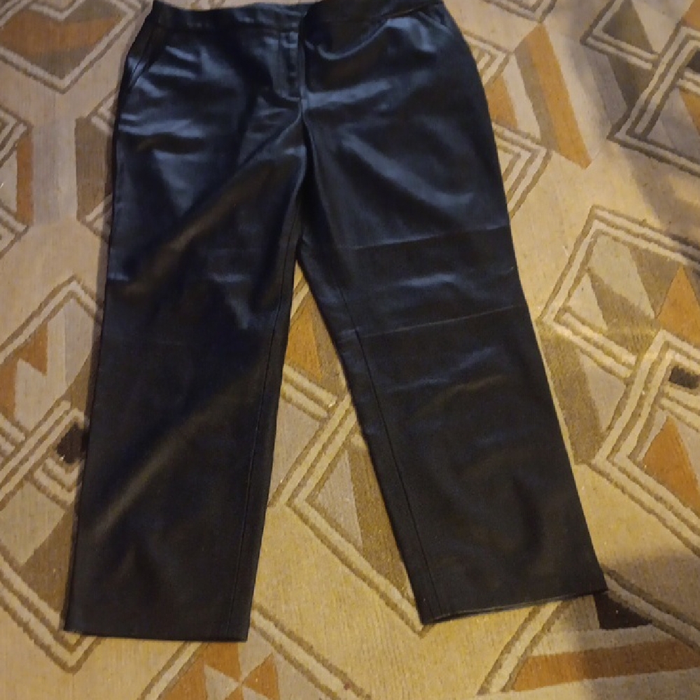 Alfani  Faux Leather Black Straight Leg Trousers Sz.14